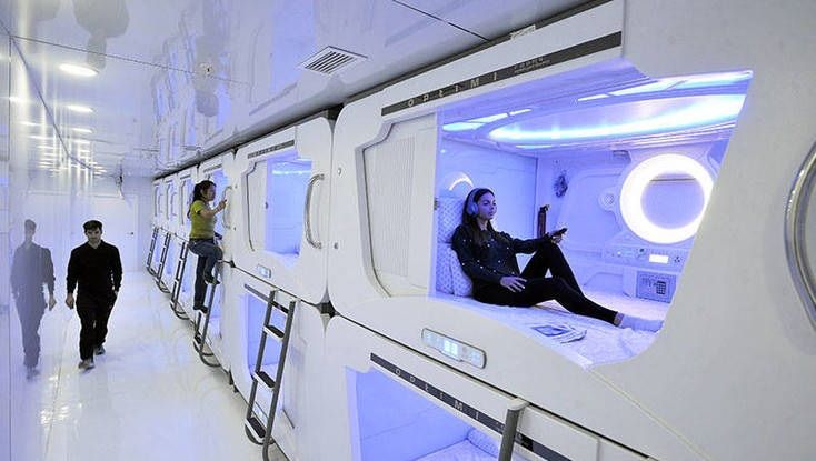 Hotel cápsula futurista